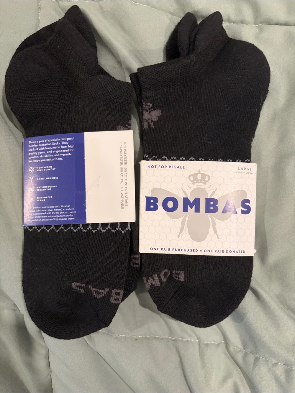 Bombas Black unisex Low-Cut Casual Socks
